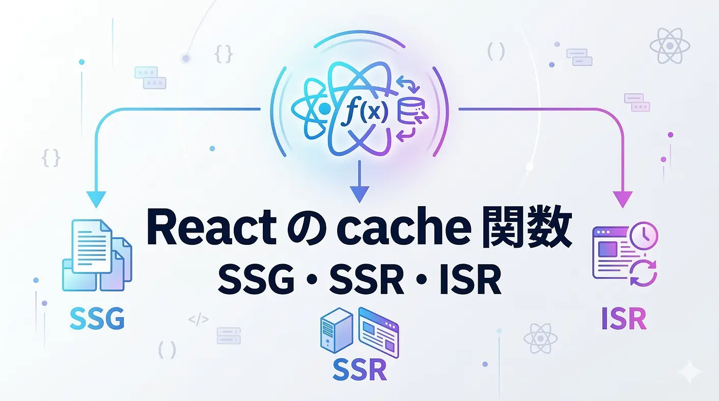React の cache 関数:SSG・SSR・ISR での使い方と注意点